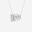 2.75 TCW Emerald & Round Moissanite Diamond Two Stone Necklace - crownmoissanite