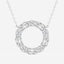 3.0 TCW Emerald & Oval Moissanite Diamond Circle Pendant Necklace - crownmoissanite