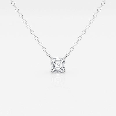 0.50 CT Asscher Moissanite Diamond Solitaire Necklace - crownmoissanite