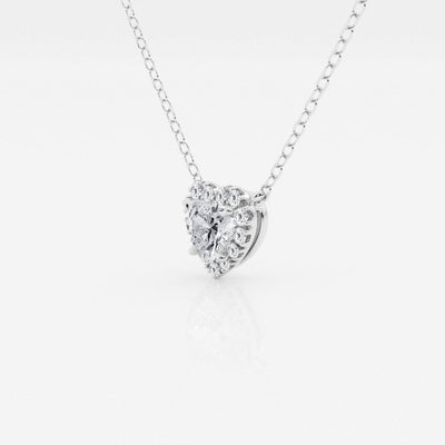 0.40 CT Heart Moissanite Diamond Halo Style Necklace - crownmoissanite