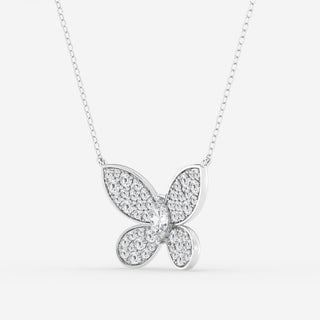 0.24 CT Marquise Moissanite Diamond Butterfly Pendant Necklace - crownmoissanite