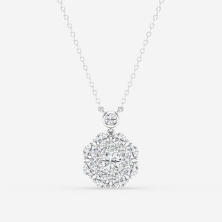 1.51 TCW Round Moissanite Diamond Vintage Multidimensional Pendant Necklace - crownmoissanite