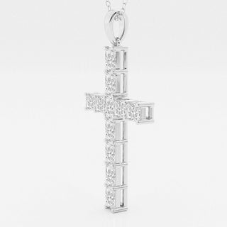 2.06 TCW Radiant Moissanite Diamond Cross Necklace - crownmoissanite