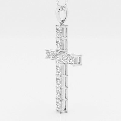 2.06 TCW Radiant Moissanite Diamond Cross Necklace - crownmoissanite