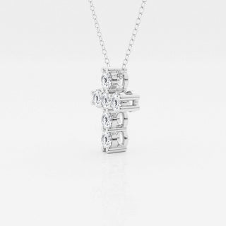 1.01 TCW Round Moissanite Diamond Cross Necklace - crownmoissanite