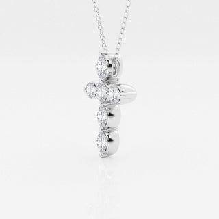 1.0 TCW Round & Oval Moissanite Diamond Cross Necklace - crownmoissanite