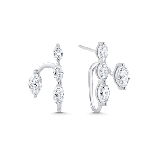 1.17 TCW Round Moissanite Diamond Ear Jacket Earrings - crownmoissanite