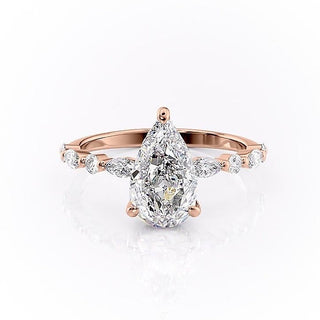 2.0 CT Pear Shaped Moissanite Solitaire Engagement Ring - crownmoissanite