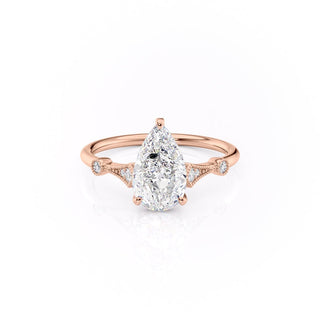 2.0 CT Pear Shaped Moissanite Solitaire Engagement Ring - crownmoissanite