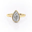 2.0 CT Pear Shaped Moissanite Bezel Hidden Halo Engagement Ring - crownmoissanite