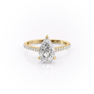 2.0 CT Pear Shaped Moissanite Solitaire Engagement Ring - crownmoissanite