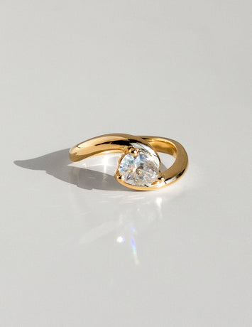 0.75-1.50 CT Pear Cut Moissanite Solitaire Engagement RMoissanite ing