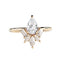 0.50 CT Pear Moissanite Art Deco Engagement Ring