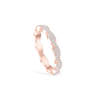 0.34 TCW Round Twisted Style Moissanite Wedding Band - crownmoissanite