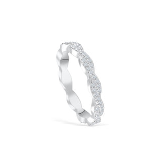 0.34 TCW Round Twisted Style Moissanite Wedding Band - crownmoissanite