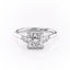 2.08 CT Princess Shaped Moissanite Three Stones Engagement Ring - crownmoissanite