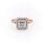 2.08 CT Princess Cut Halo Split Shank Setting Moissanite Engagement Ring - crownmoissanite