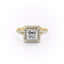 2.08 CT Princess Cut Halo Split Shank Setting Moissanite Engagement Ring - crownmoissanite