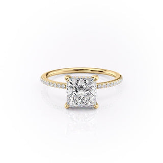 2.08 CT Princess Shaped Moissanite Solitaire Engagement Ring - crownmoissanite