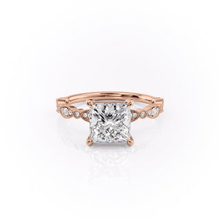 2.08 CT Princess Shaped Moissanite Solitaire Engagement Ring - crownmoissanite