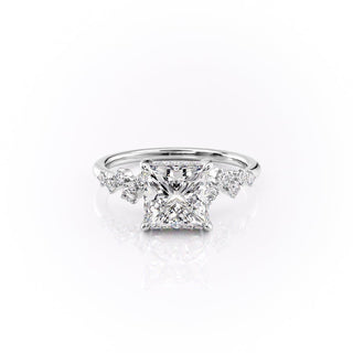 2.08 CT Princess Shaped Moissanite Solitaire Engagement Ring - crownmoissanite