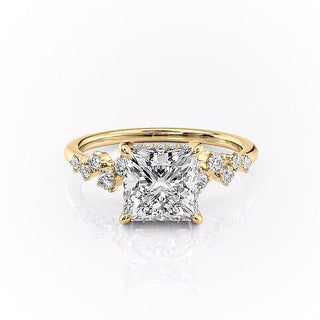 2.08 CT Princess Shaped Moissanite Solitaire Engagement Ring - crownmoissanite