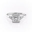2.08 CT Princess Shaped Moissanite Cluster Engagement Ring - crownmoissanite