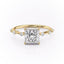 2.08 CT Princess Shaped Moissanite Hidden Halo Engagement Ring - crownmoissanite