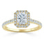 1.0 CT Radiant Shaped Moissanite Halo Engagement Ring - crownmoissanite
