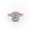 2.1 CT Radiant Cut Halo Triple Pave Setting Moissanite Engagement Ring - crownmoissanite