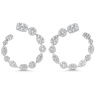 4.05 TCW Round Moissanite Diamond Hoop Earrings - crownmoissanite