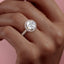 1.90 CT Round Cut Halo Triple Pave Setting Moissanite Engagement Ring - crownmoissanite