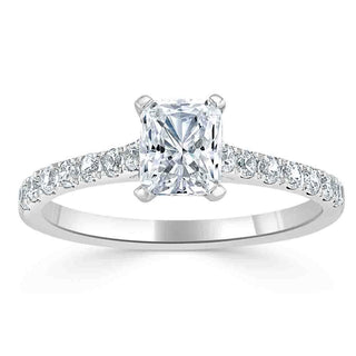 0.75 CT Radiant Shaped Moissanite Solitaire Engagement Ring - crownmoissanite