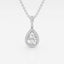 0.62 CT Pear Moissanite Diamond Halo Necklace - crownmoissanite