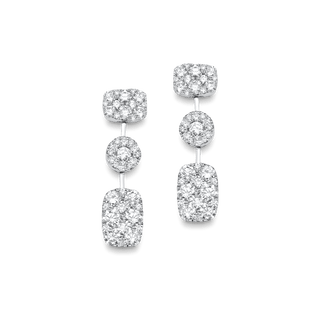 1.64 TCW Round Moissanite Diamond Cluster Earrings - crownmoissanite