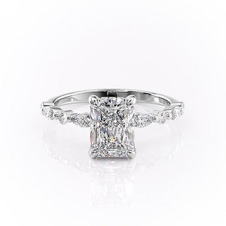 2.1 CT Radiant Shaped Stones Solitaire Diamond Engagement Ring - crownmoissanite