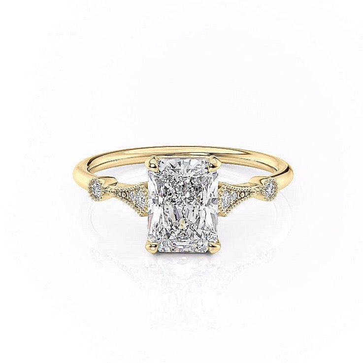 1.04 CT Radiant Cut Solitaire Moissanite Engagement Ring - crownmoissanite