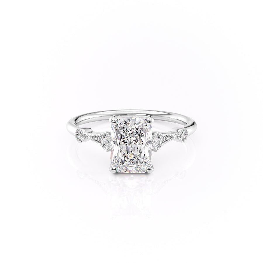 1.04 CT Radiant Cut Solitaire Moissanite Engagement Ring - crownmoissanite