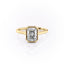 2.1 CT Radiant Shaped Moissanite Bezel Hidden Halo Engagement Ring - crownmoissanite