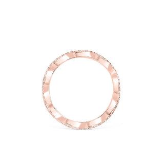 0.34 TCW Round Twisted Style Moissanite Wedding Band - crownmoissanite