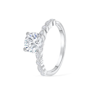 1.50 CT Round Cut Solitaire Moissanite Engagement Ring - crownmoissanite