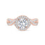 1.50 CT Oval Cut Halo Twisted Pave Moissanite Engagement Ring - crownmoissanite