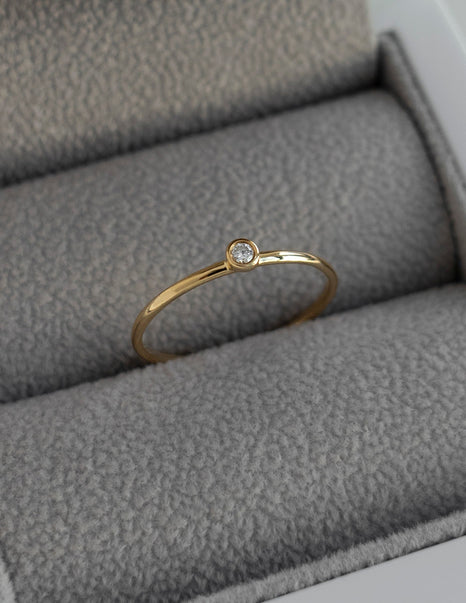 0.03 TCW Round Moissanite Minimalist Band