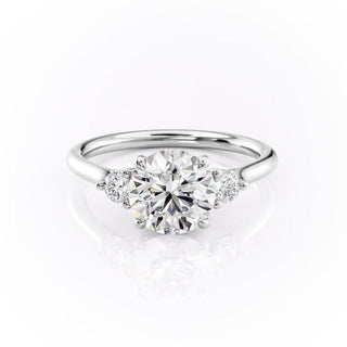 1.60 CT Round Cut Three Stone Moissanite Engagement Ring - crownmoissanite