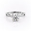 1.60 CT Round Cut Solitaire Cross Over Pave Set Moissanite Engagement Ring - crownmoissanite