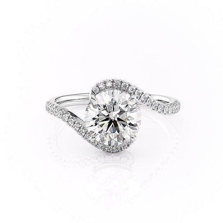 1.35 CT Round Shaped Moissanite Bypass Engagement Ring - crownmoissanite