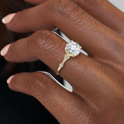 1.35 CT Round Cut Solitaire Moissanite Engagement Ring - crownmoissanite