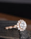 1.0 CT Round Cut Halo Moissanite Engagement Ring - crownmoissanite