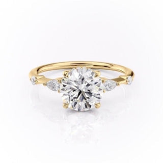 1.60 CT Round Shaped Moissanite Three Stone Engagement Ring - crownmoissanite