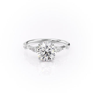 1.60 CT Round Shaped Moissanite Three Stone Engagement Ring - crownmoissanite